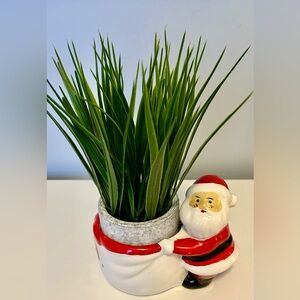 Vintage Ceramic Santa Planter or  Candy Bowl